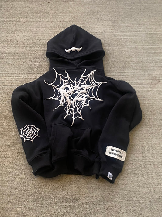 Black ReZerved Webbed Hoodie